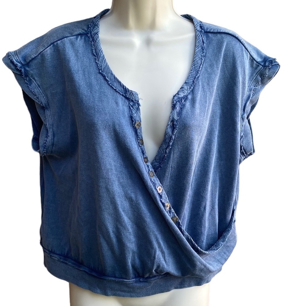 Free People Wrap It Up Top Indigo